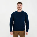Gents Woollen Irish Fisherman's Ribbed Sweater Navy Gaelsong
