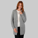 Merino Wool Aran Cable Knit Long Coat Grey Gaelsong
