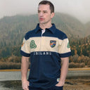 A30080 NAVY Colour Men's Ireland Crest Triskelion Embroidered Golf Shirt Gaelsong