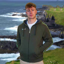 A30081 GREEN Colour Men's Full Zip Ireland Retro Sweatshirt Gaelsong