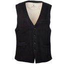 A40177 Color BLACK Buttoned Irish Wool Tweed Vest Front View Gaelsong