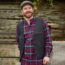 A40177 Color BLACK Buttoned Irish Wool Tweed Vest Gaelsong