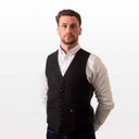 Men's Irish Tweed Donegal Waistcoat Black Gaelsong