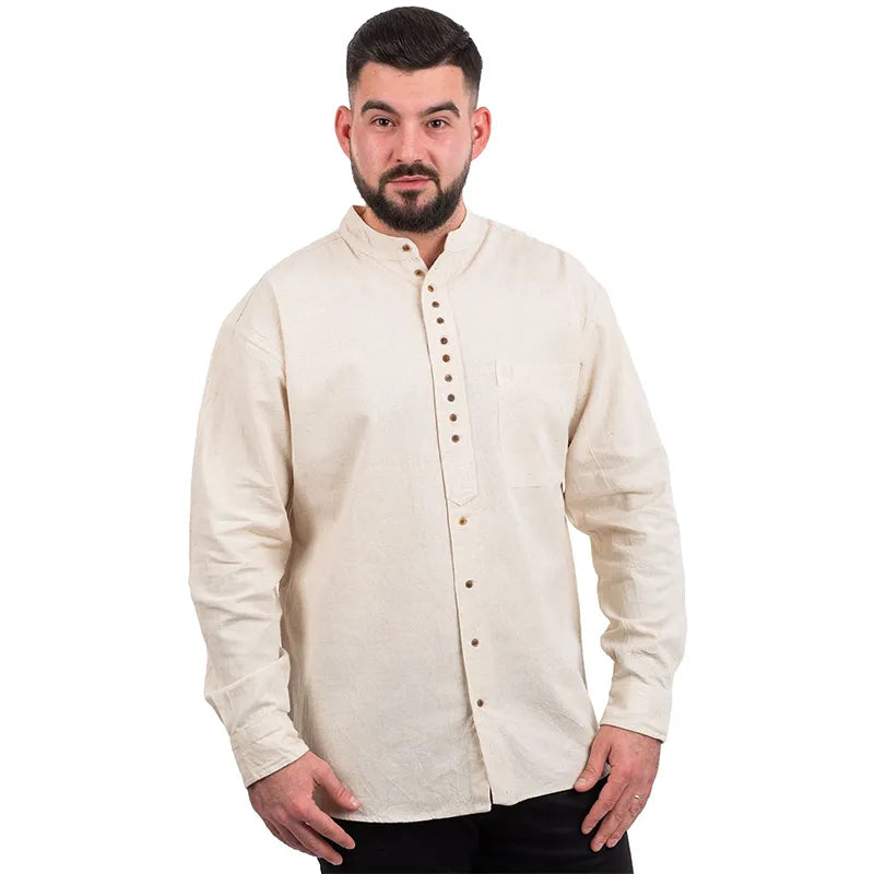 collarless white dress shirt COS Collarless Cotton Shirt in White for Men