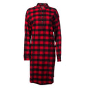 A60196 Ladies Cotton Flannel Nightshirt - Red/Black Check Studio Gaelsong