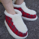 A80007 Red Royal Stewart Tartan Slipper Boots Lifestyle Gaelsong