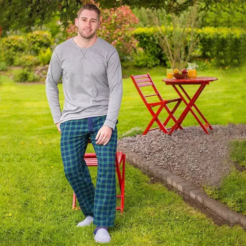 Green Tartan Men's Cotton Irish Lounge Pants | Gaelsong – GaelSong