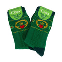 Traditional Aran Knit Cotton Socks Set of 2 With Claddagh Green Gaelsong