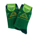 Traditional Aran Knit Cotton Socks Set of 2 With Trinity Knot Green Gaelsong