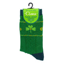 Traditional Aran Knit Cotton Socks With Shamrock Green Gaelsong