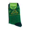 Traditional Aran Knit Cotton Socks With Trinity Knot Green Gaelsong