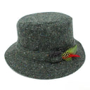 B10030 Walking Hat with Feather Dark Green Gaelsong