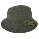 B10030 Walking Hat with Feather Green Gaelsong