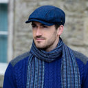 B10147 Gents Herringbone Irish Tweed Kerry Cap Blue Gaelsong