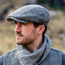 B10147 Gents Herringbone Irish Tweed Kerry Cap Grey Gaelsong