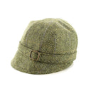 B10156GREEN Ladies Irish Tweed Flapper Cap Green Side View Gaelsong