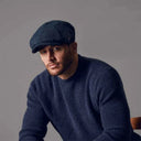 B10177 Colour Navy Handwoven Harris Tweed Bakerboy Cap Gaelsong