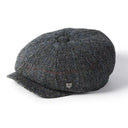 B10177 Handwoven Harris Tweed Bakerboy Cap Colour Grey Gaelsong
