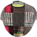 Handcrafted Shamrock Patchwork Flat Cap Grey Gaelsong