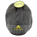 Handcrafted Shamrock Patchwork Flat Cap Grey Herringbone Gaelsong