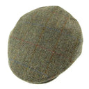 Traditional Harris Tweed Flat Cap Green Herrigbone Gaelsong