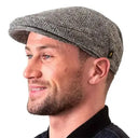 B10246 Herringbone Designed Irish Flat Cap Gray Gaelsong