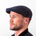 Herringbone Designed Irish Flat Cap Navy Gaelsong