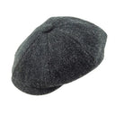 B10253 Men's Harris Tweed Newsboy Cap Charcoal Gaelsong
