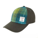 B10254 Handwoven Harris Tweed Baseball Cap Sea Blue Green Gaelsong