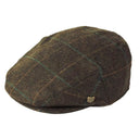 Men's Checkered Wool Country Flat Cap - Brown Gaelsong