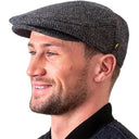 B10284 Men's Donegal Tweed Irish Flat Cap Blue Grey Gaelsong