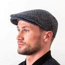 Men's Donegal Tweed Irish Flat Cap Blue Gaelsong