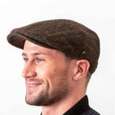 Men's Donegal Tweed Irish Flat Cap Brown Check Gaelsong