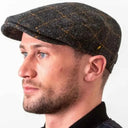 Men's Donegal Tweed Irish Flat Cap Charcoal Check Gaelsong
