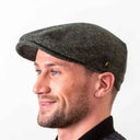 Men's Donegal Tweed Irish Flat Cap Green Forest Gaelsong