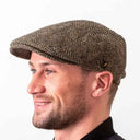 Men's Donegal Tweed Irish Flat Cap Green Herrringbone Gaelsong