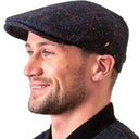 B10284 Men's Donegal Tweed Irish Flat Cap Navy Check Gaelsong