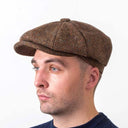 Herringbone Men's Paperboy Hat in Brown Gaelsong