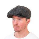 Herringbone Men's Paperboy Hat in Dark Brown Gaelsong
