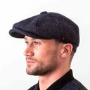 Herringbone Men's Paperboy Hat in Navy Gaelsong
