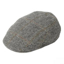 B10296 Men's Checkered Wool Country Flat Cap - Black Gaelsong