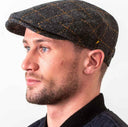 Donegal Tweed Irish Scally Cap Charcoal Check Gaelsong