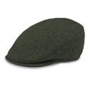 B10305 GREEN HERRINGBONE Colour Vintage Style English Tweed Flat Cap Gaelsong