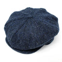 B10306 Traditional Eight Panel Irish Newsboy Cap Blue Herringbone Gaelsong