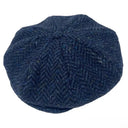B10306 Traditional Eight Panel Irish Newsboy Cap Navy Herringbone Gaelsong