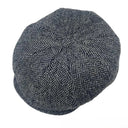 B10307 Authentic Eight Panel Newsboy Connery Cap Black White Herringbone Gaelsong