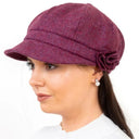 B10317 Women's Irish Wool Cabbie Hat Plum Gaelsong