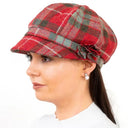 B10317 Women's Irish Wool Cabbie Hat Red Gaelsong