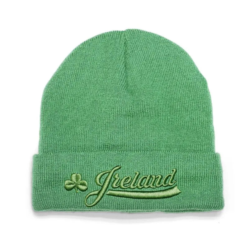 Green Embroidered Irish Shamrock Beanie | Gaelsong – GaelSong display picture 3
