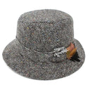 B10333 GREY Colour Handcrafted Harris Tweed Irish Walking Hat Gaelsong